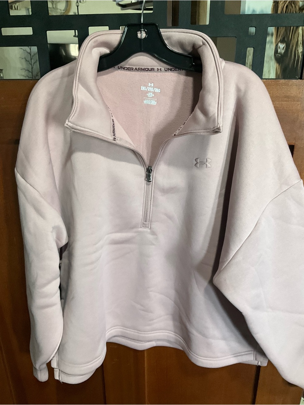 Under Armour Light Pink Half-Zip Turtleneck Pullover